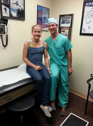 Dr. Peter Millett with Professional Ironman Triathlete with Mary Beth Ellis After Shoulder Surgery